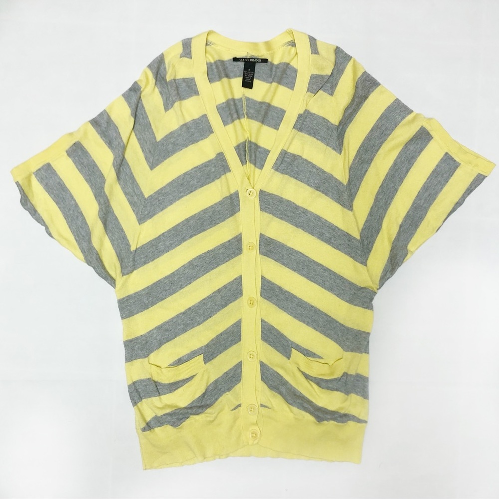 Lucky Brand Women's M Cardigan Stripes Lightweight